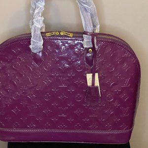 NWT PM Vernis Alma Purple Louis Vuitton Monogram Handbag